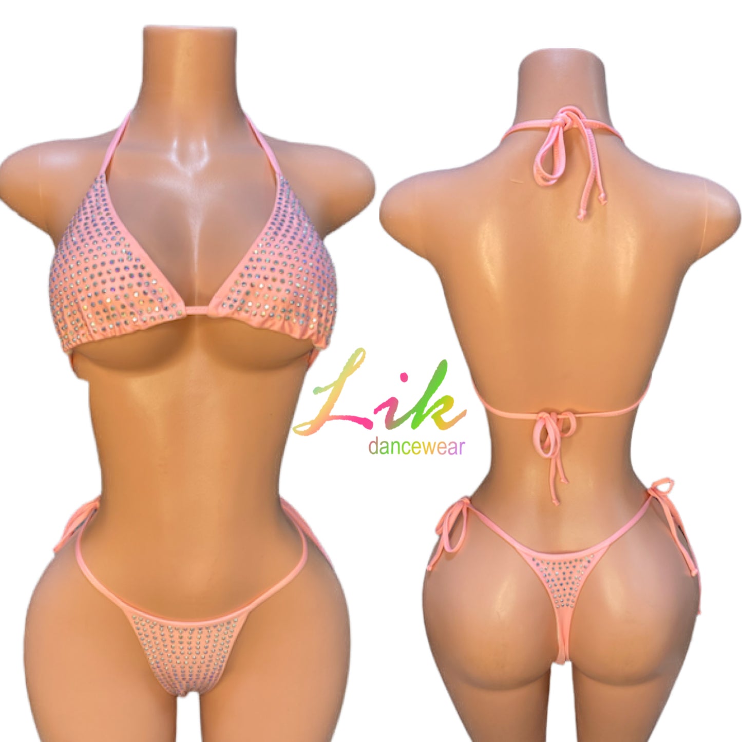 Limitless rhinestone spandex bikini