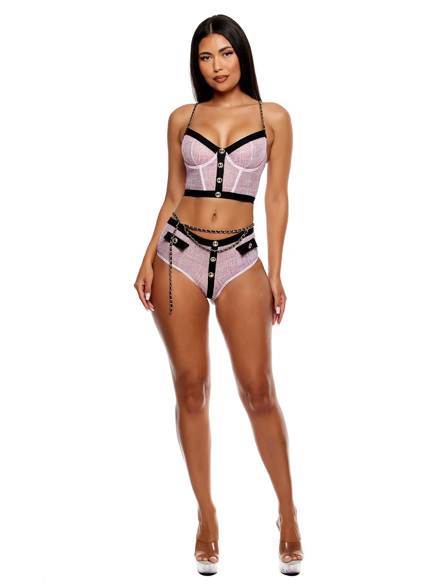 Keep It Classy Mesh Bustier Lingerie Set