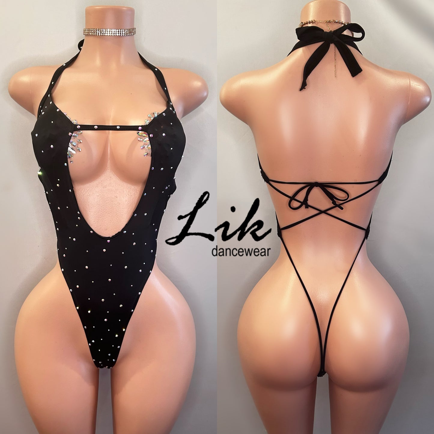 Melrose deep V backless bodysuit