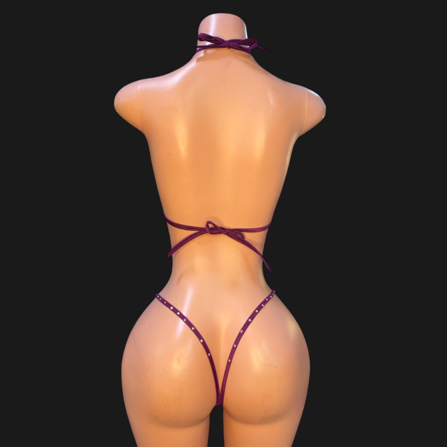 Crystal Rose two piece exotic dancer set