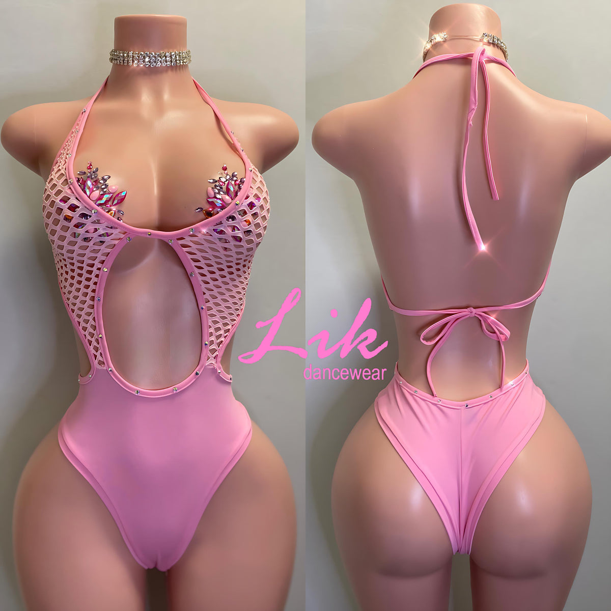 SICILY one piece sheer stripper or bottle girl outfit