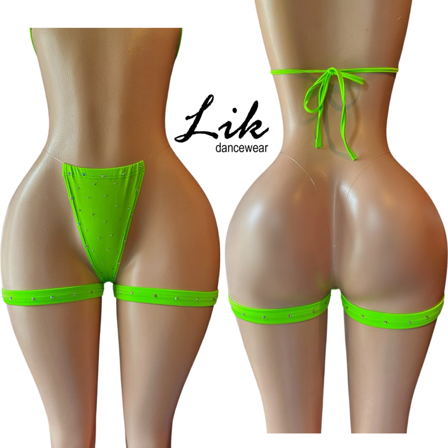 Rhinestone invisible thong