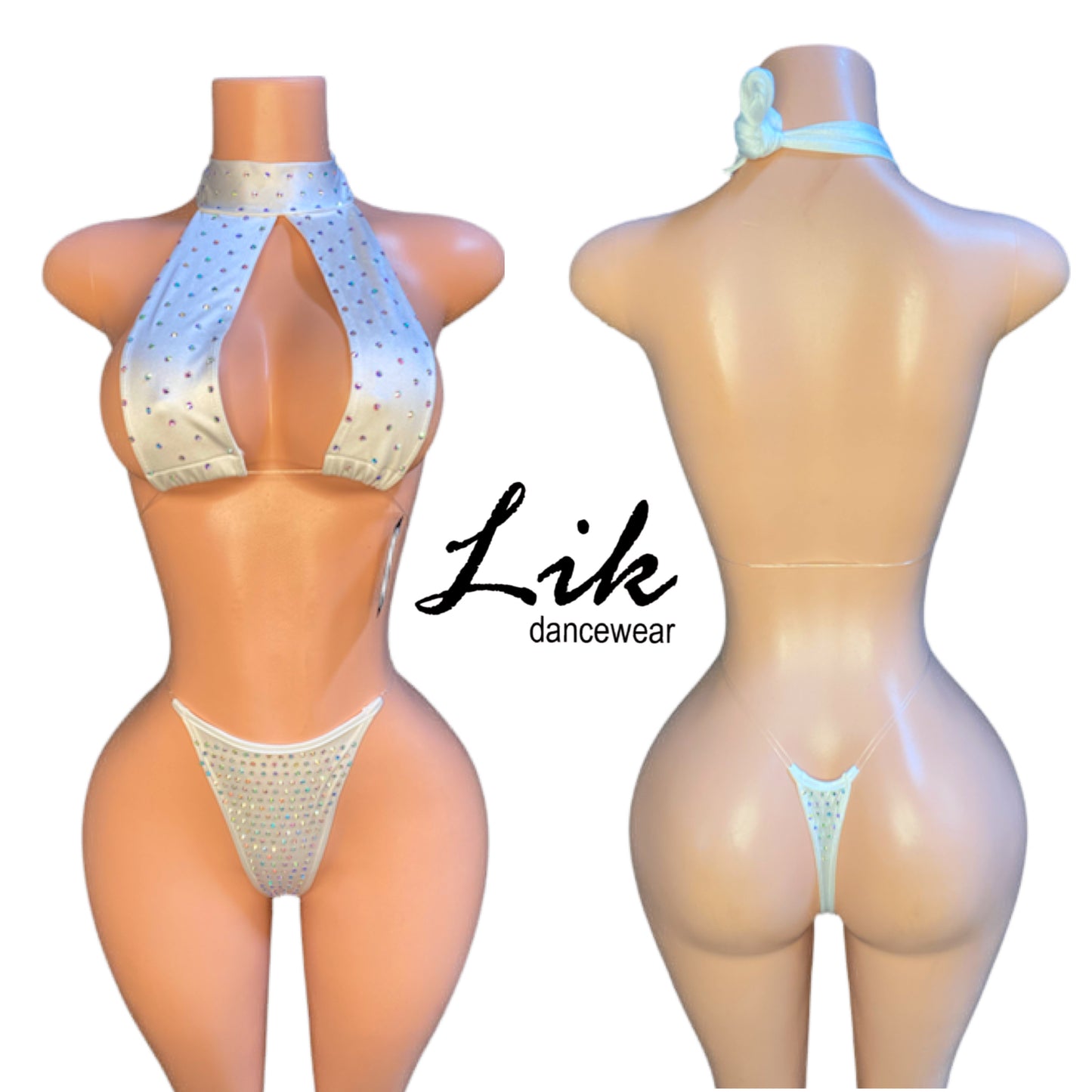 F1 , stripper clear strap thong set