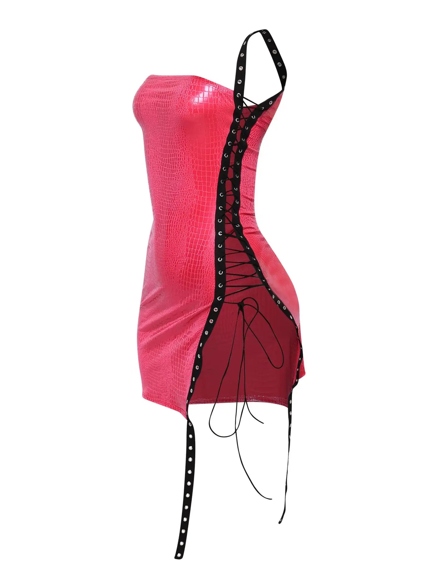Side Open Lace Up Tube Dress