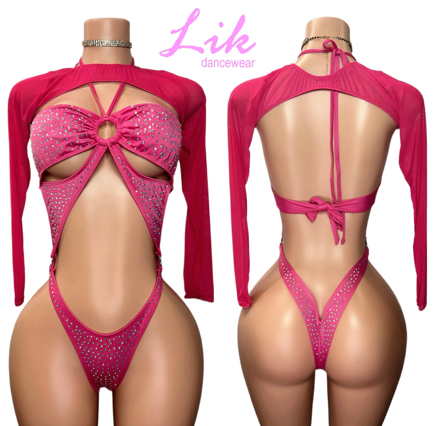 Sleeve set one piece stripper outfit
