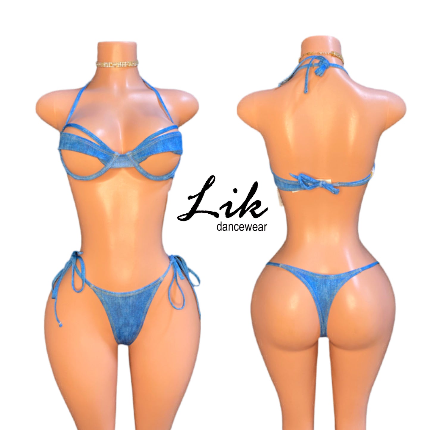 Peek a Boo Denim Bikini