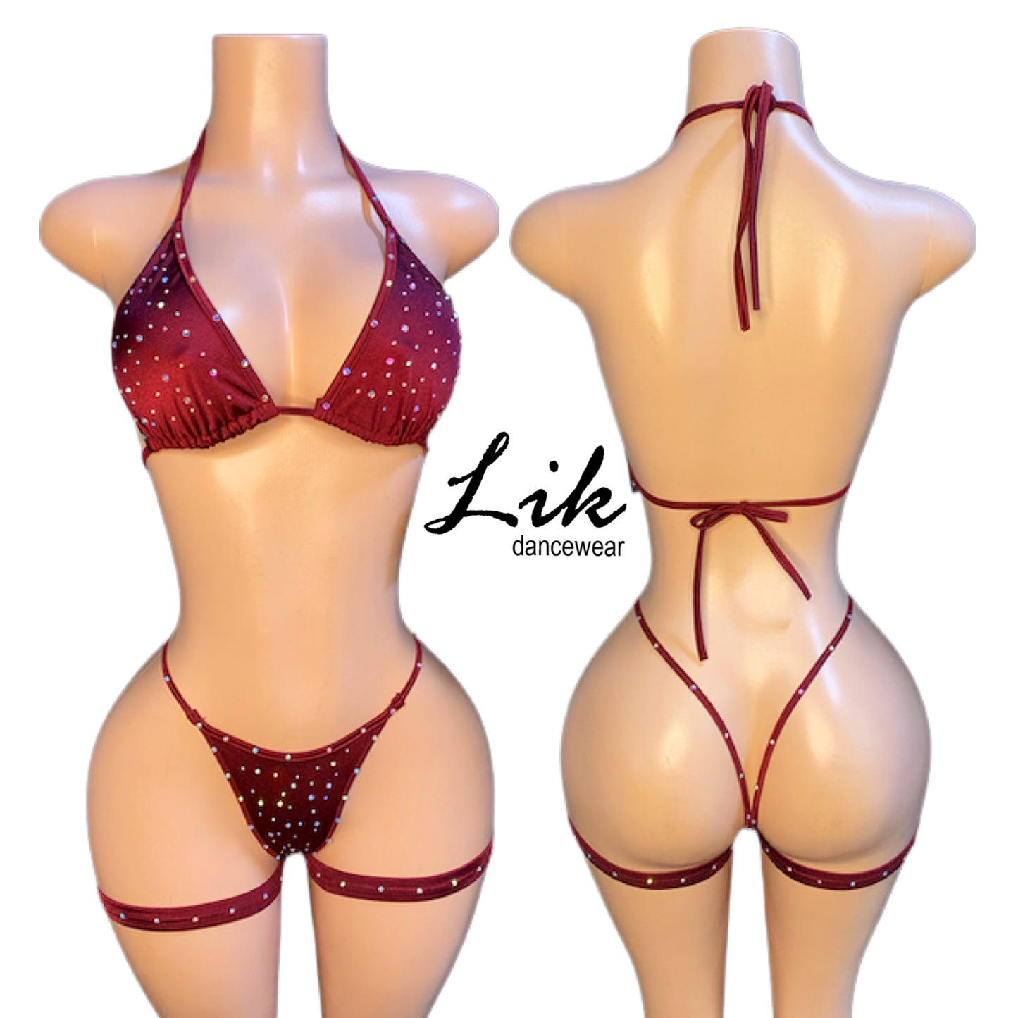 Dynasty rhinestone bikini thong