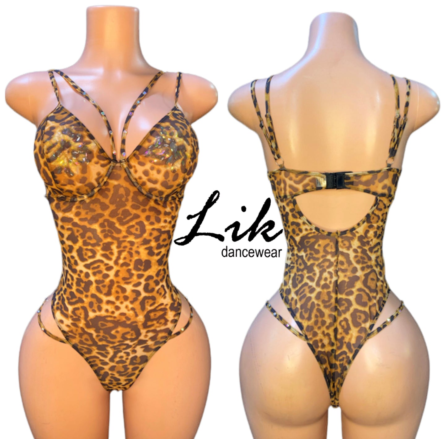 Leopard Teddy with rhinestones
