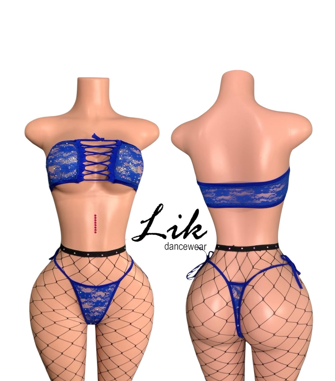 Spice lace up tube top with thong
