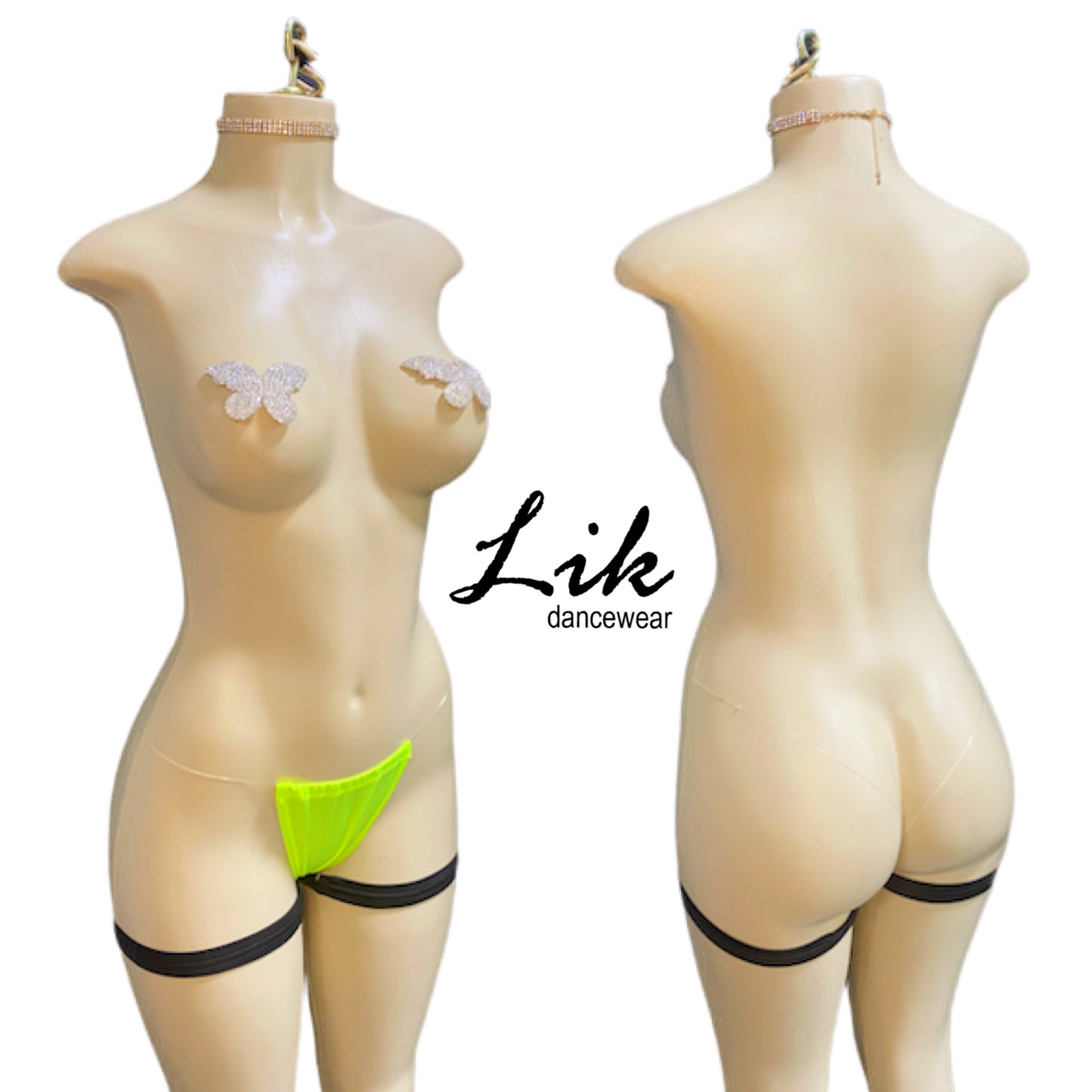 Lined clear string invisible thong