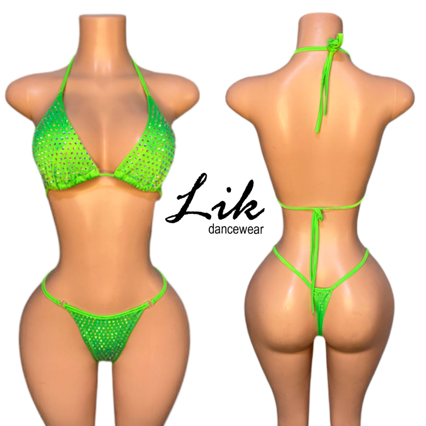 Limitless rhinestone spandex bikini