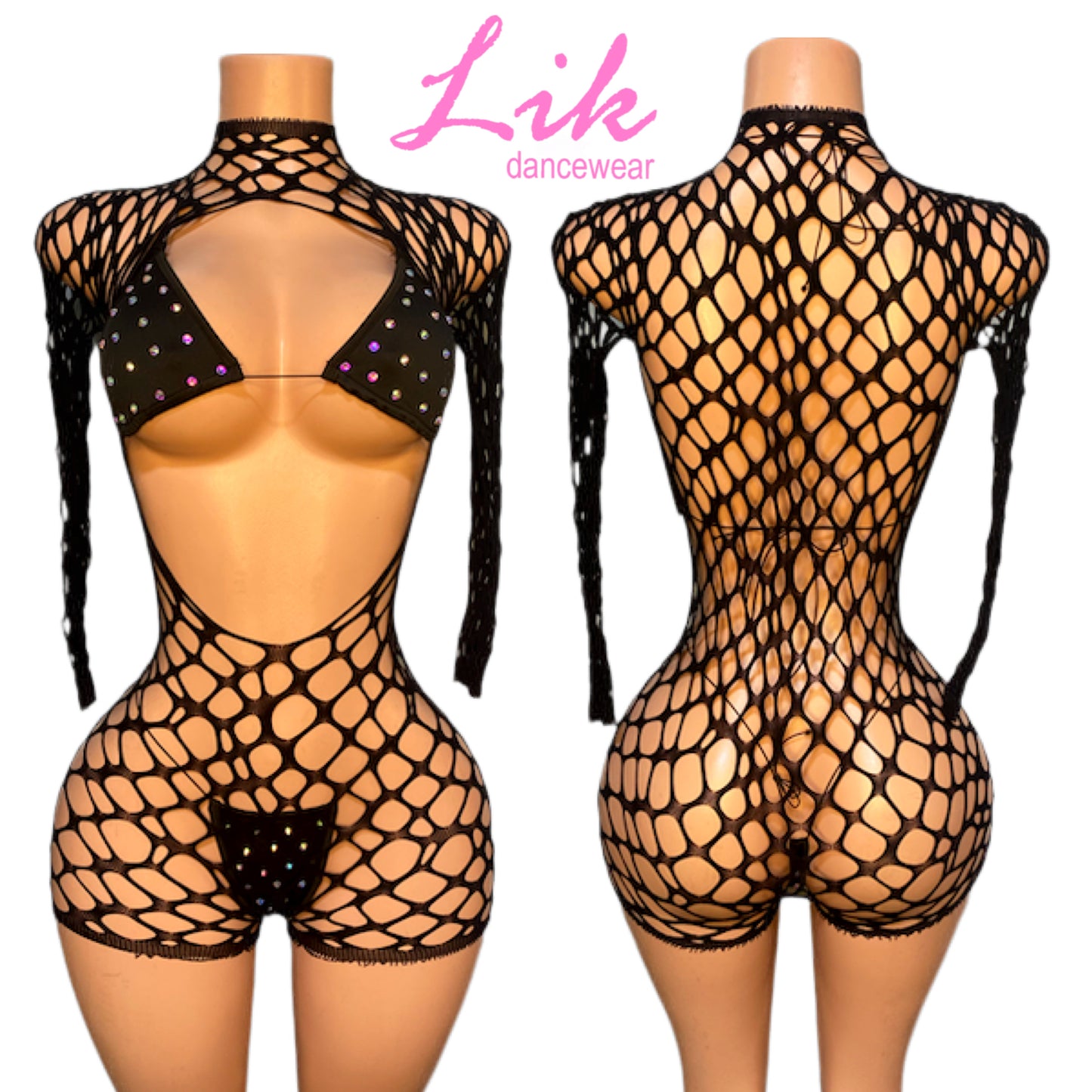 Manifest 3 piece fishnet set