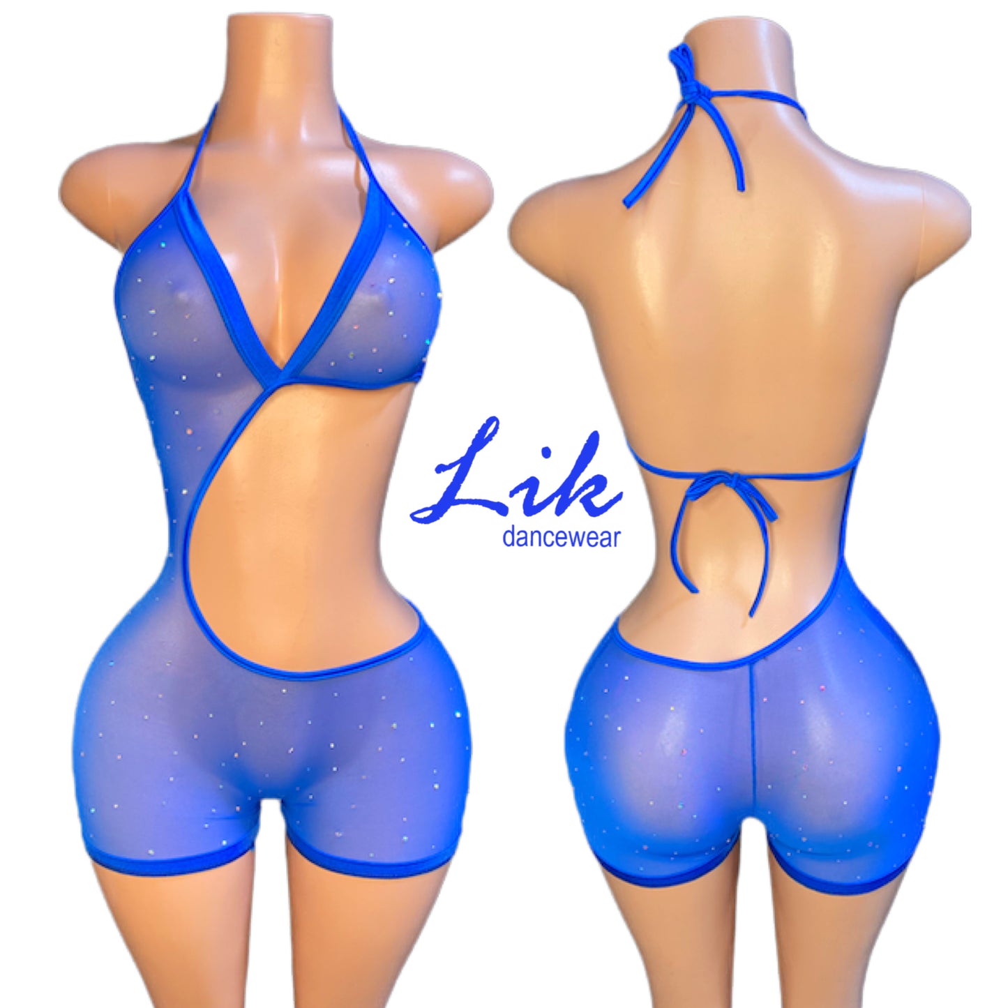 H.B.I.C asymmetrical mesh short romper for strippers or bottle girl outfits
