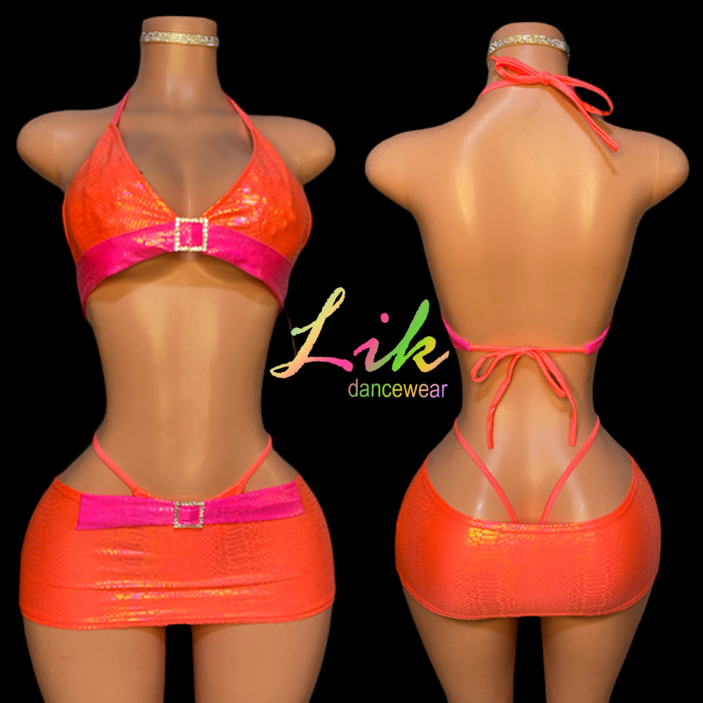 “Danger” Three piece adult dance skirt set