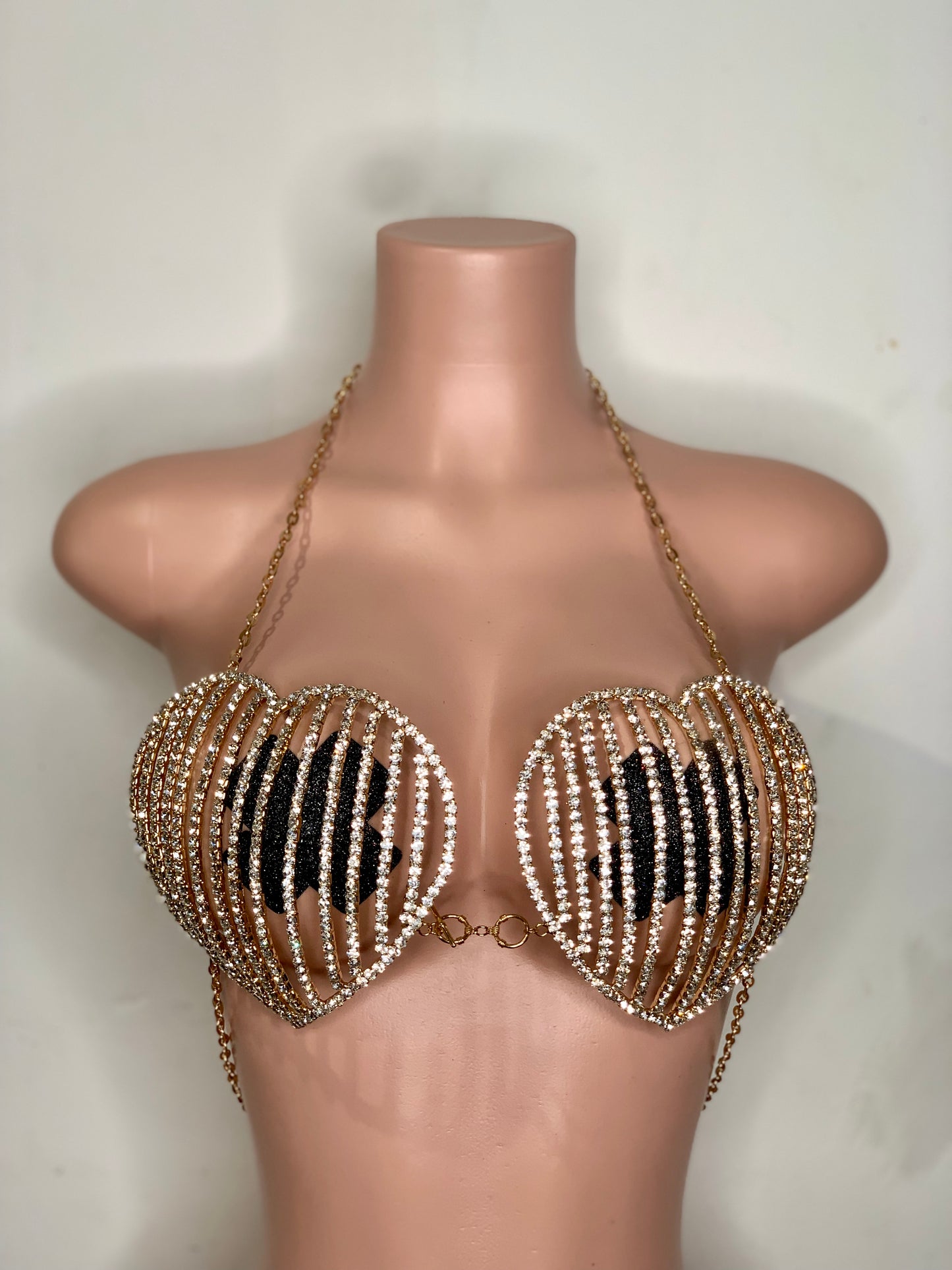 Heart chain bra