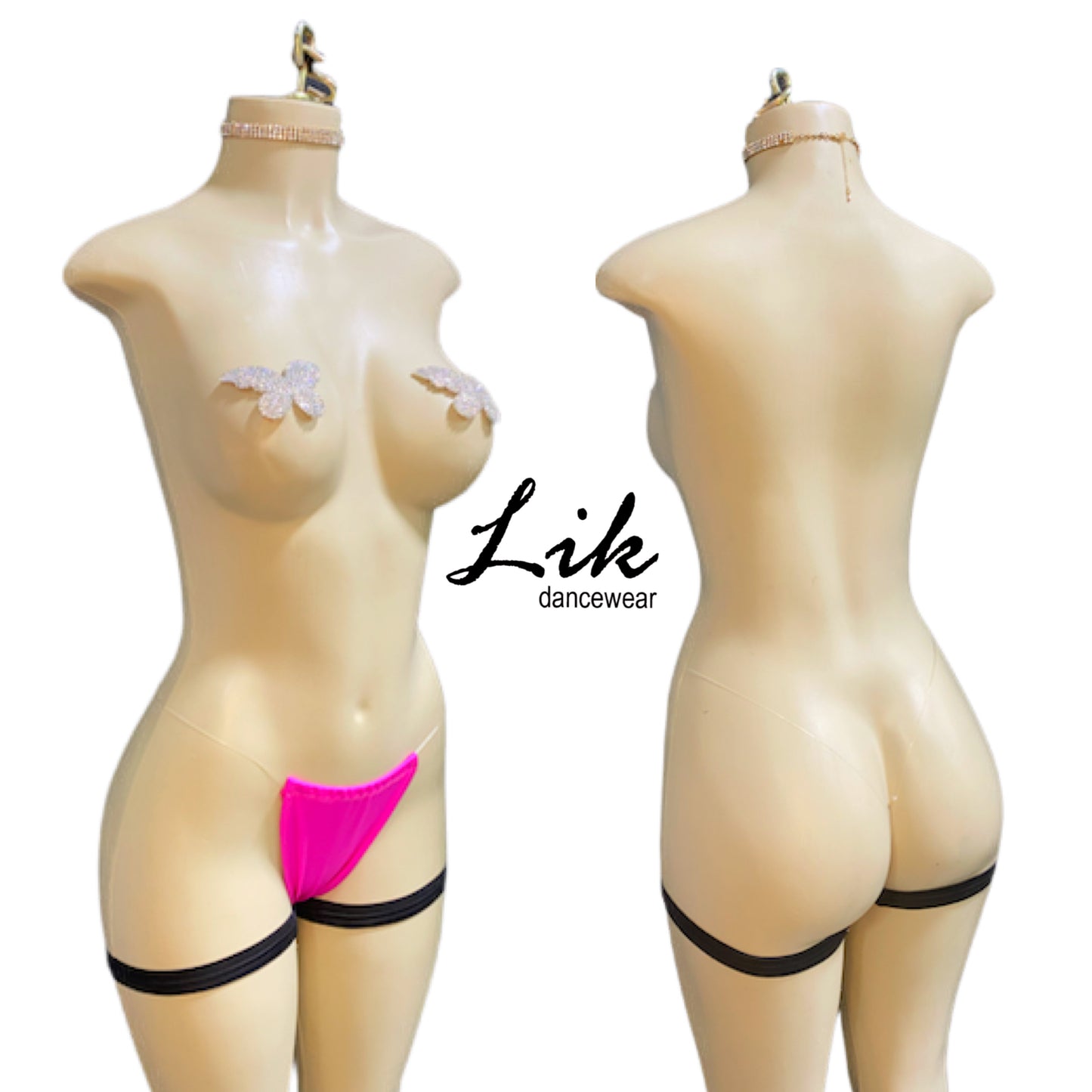 Lined clear string invisible thong