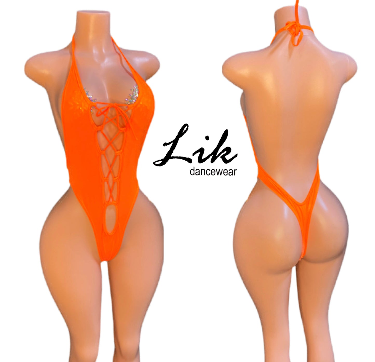Wrap it up lace up rhinestone one piece