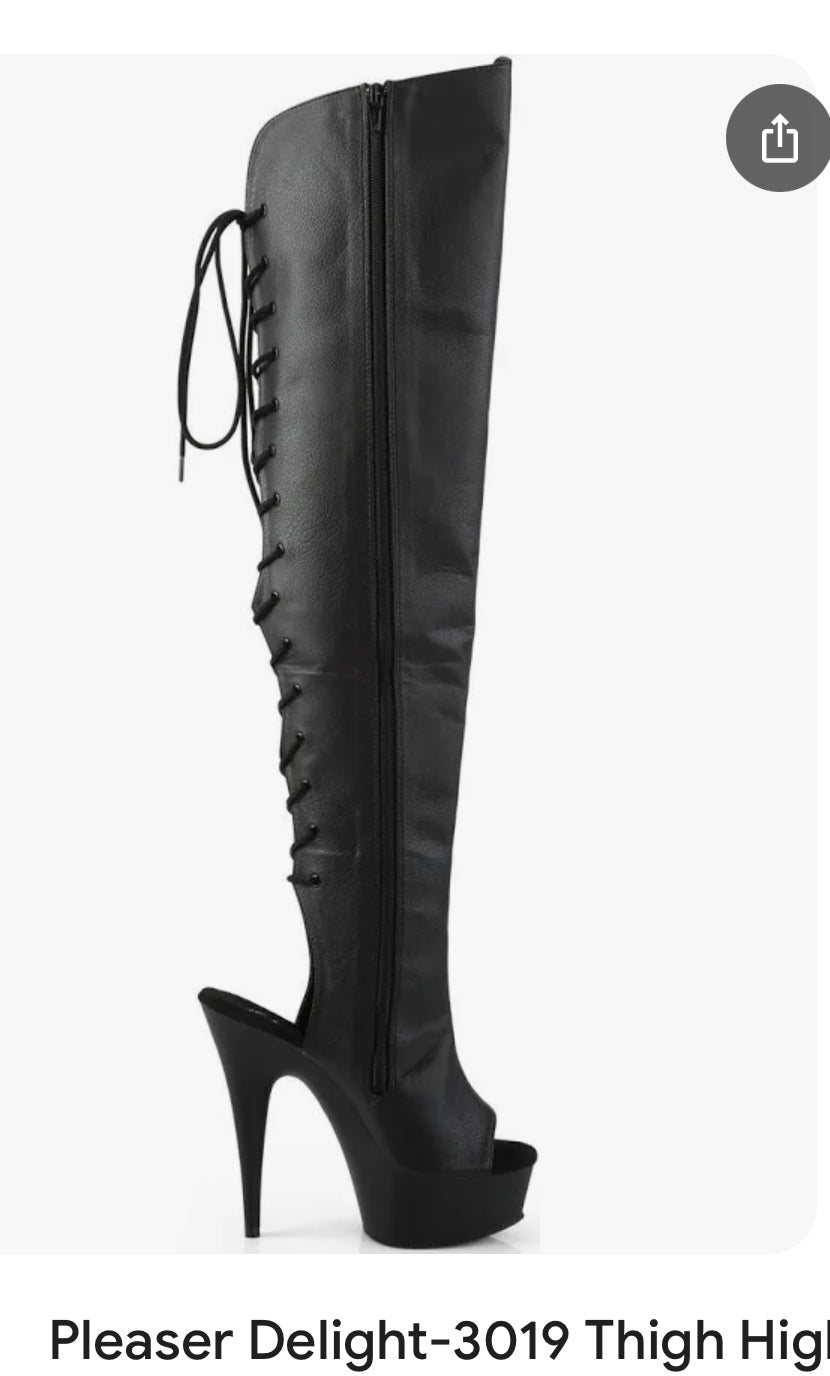 ADO3019/RPU/M thigh high red boots