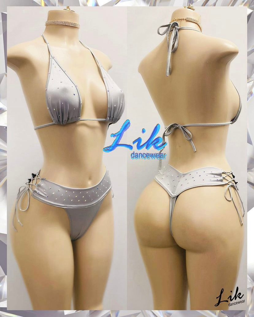 Georgia lace up side Brazilian cut two piece bikini