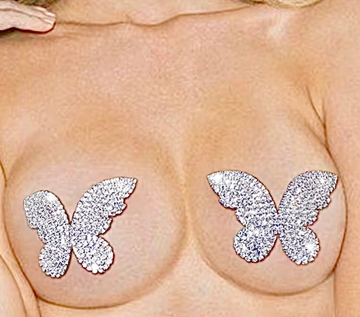 Rhinestone butterfly pasties