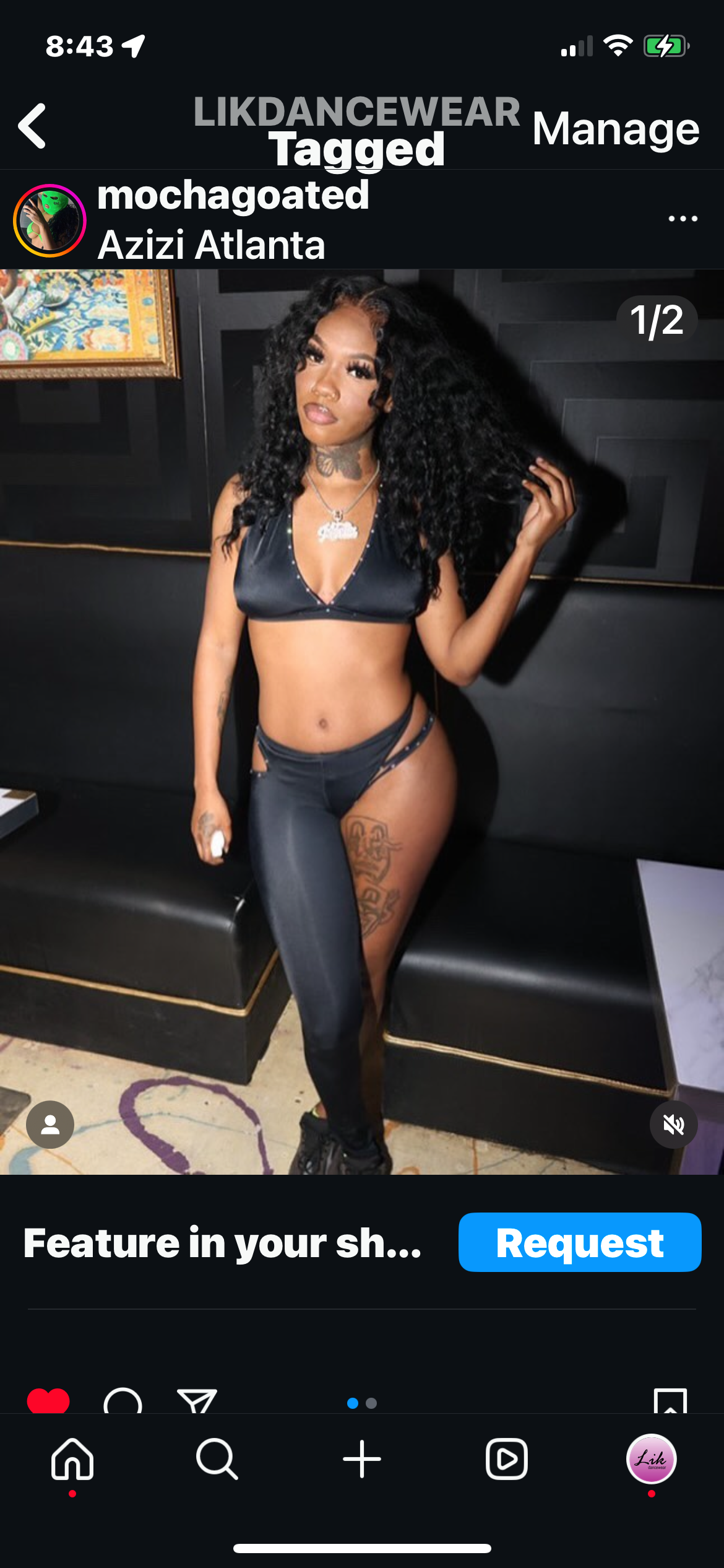 Cash one leg cut out dancer outfit