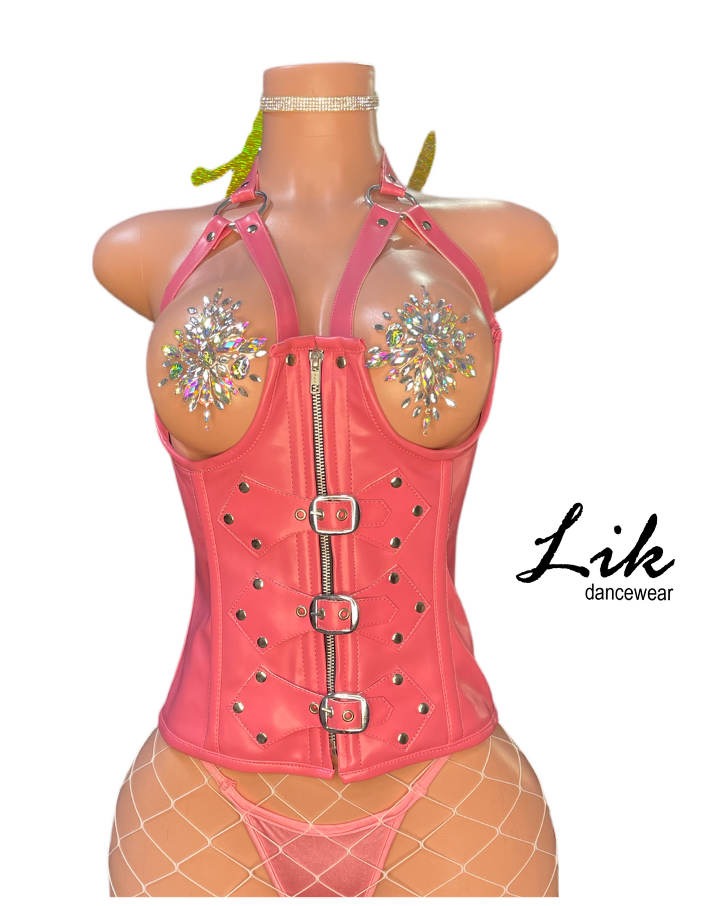 Buckle Under bust Corset Pink