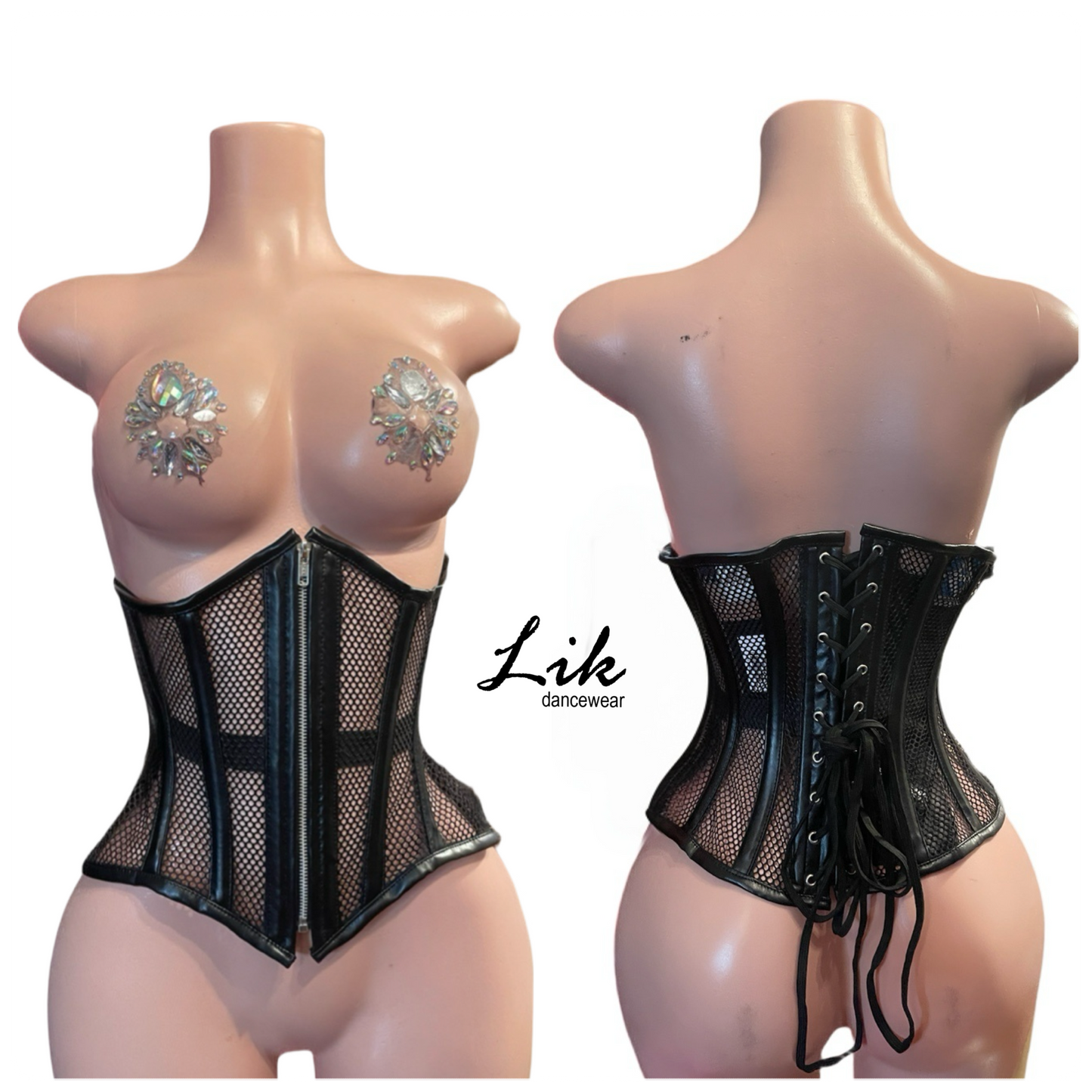 Noir Mesh Corset Black
