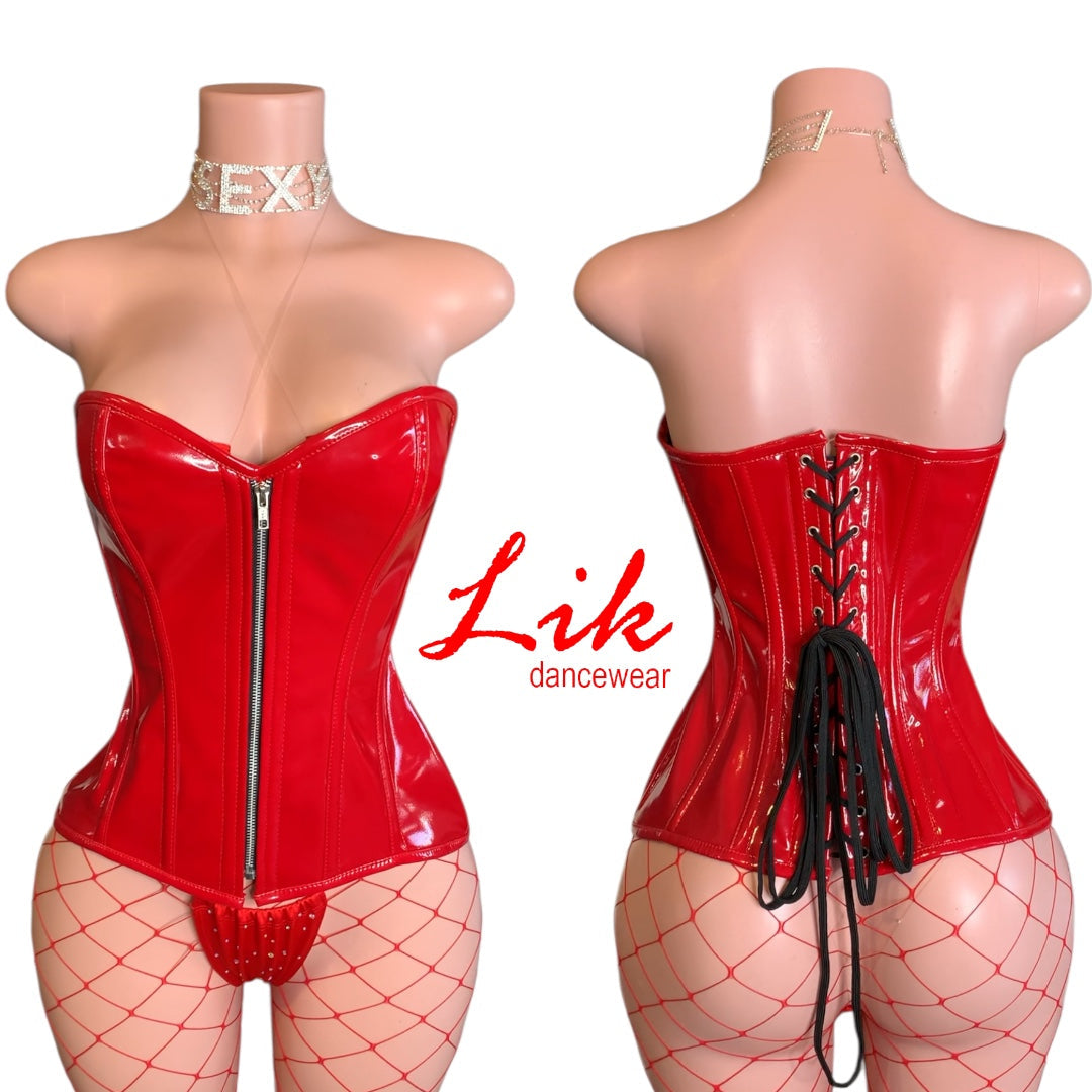 Patent Leather Full Corset Black