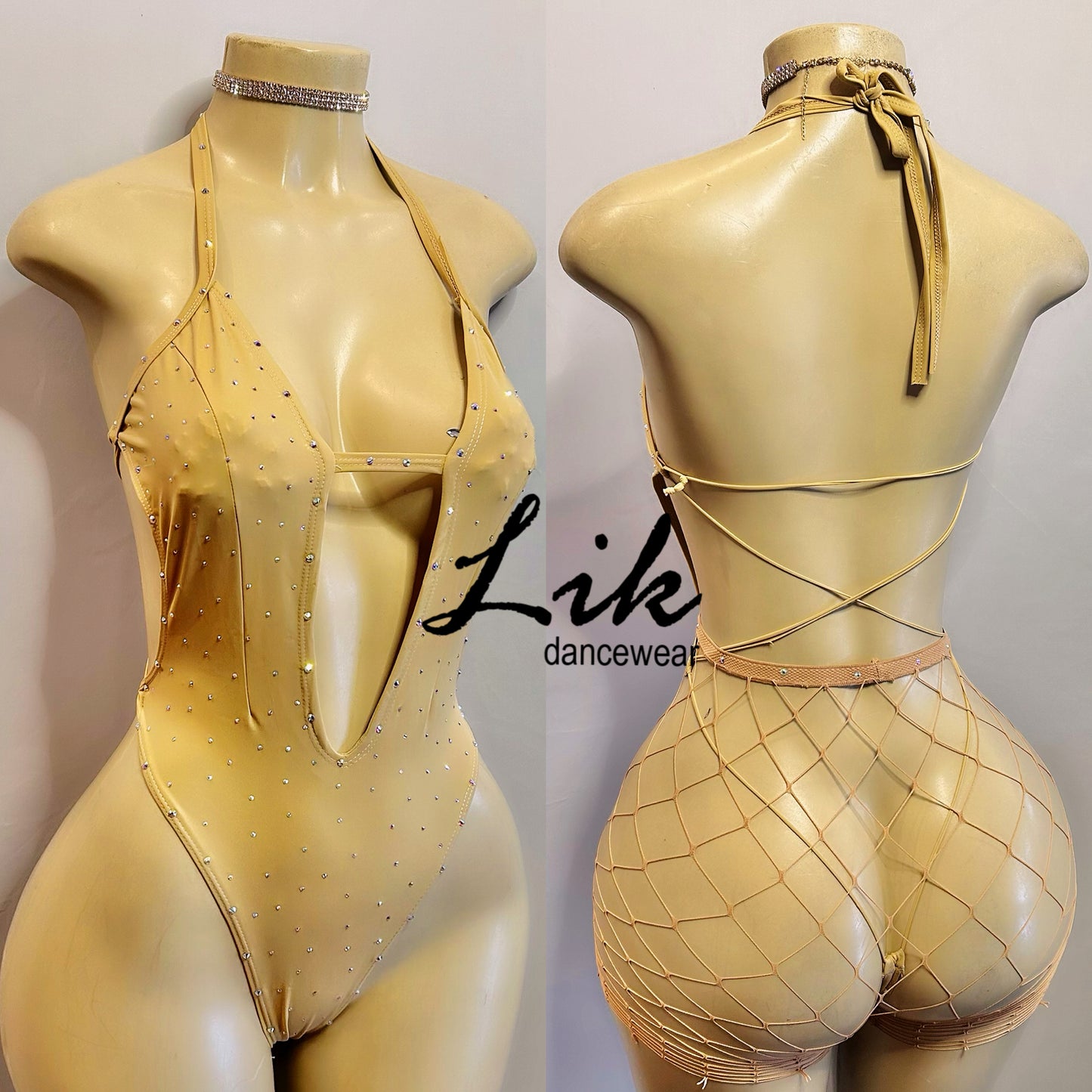 Melrose deep V backless bodysuit