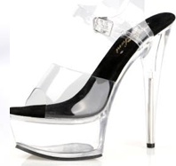 6 Inch Clear Heel Stripper Shoe