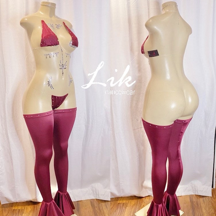 Naked Rhinestones micro bikini with clear strings