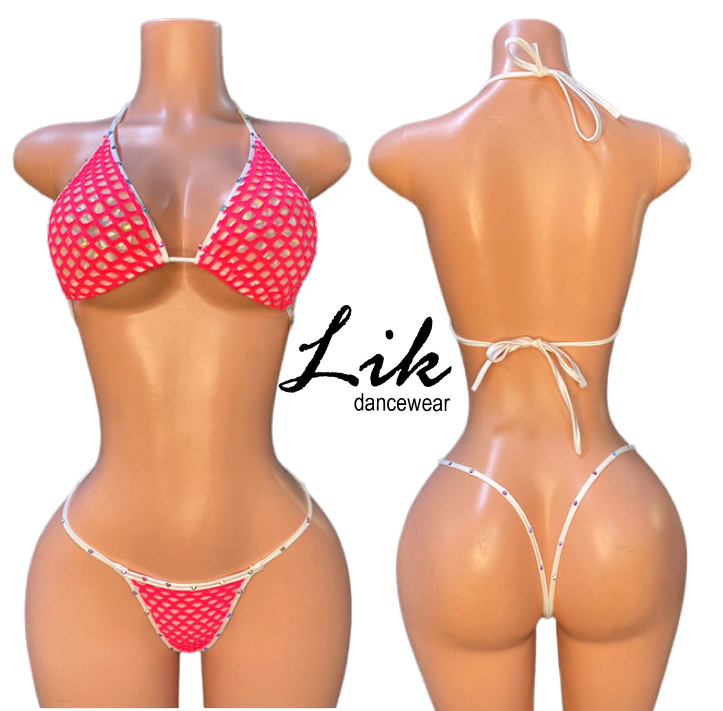 X mesh Exotic Dancewear mesh bikini