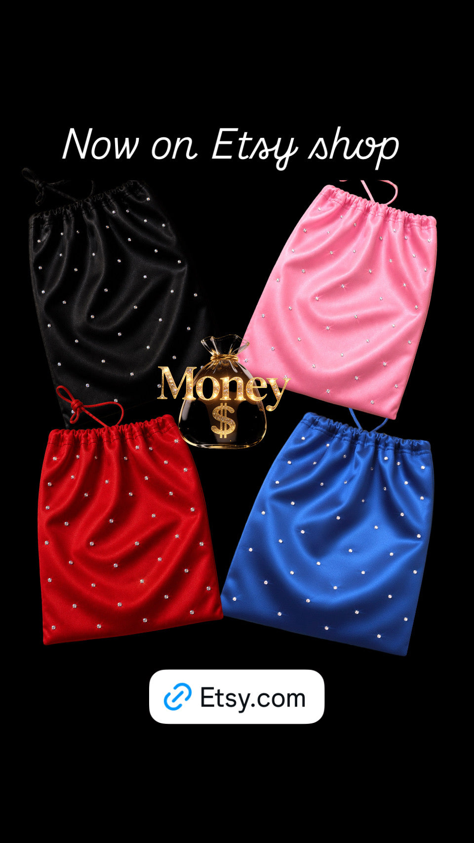 Rhinestone Money Bag for Exotic Dancers