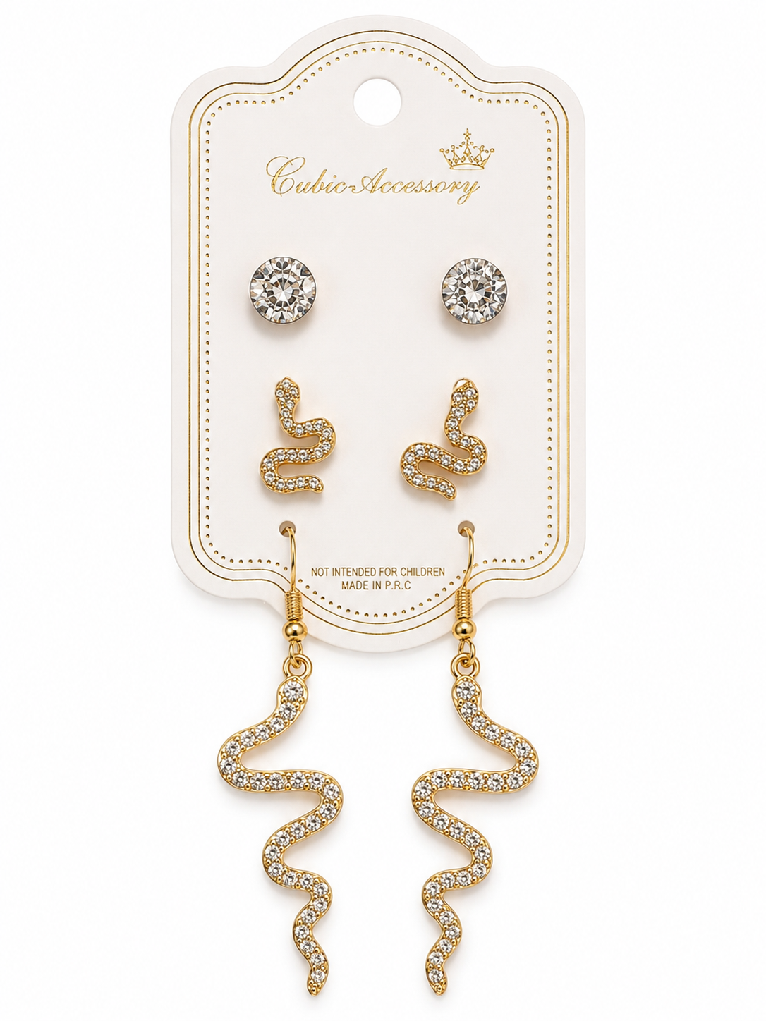 Dangle Rhinestone earrings snake
