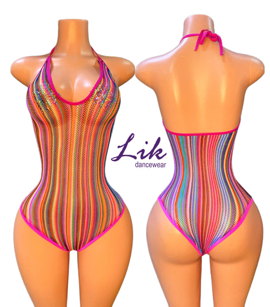 Exotic Gumdrop striped romper