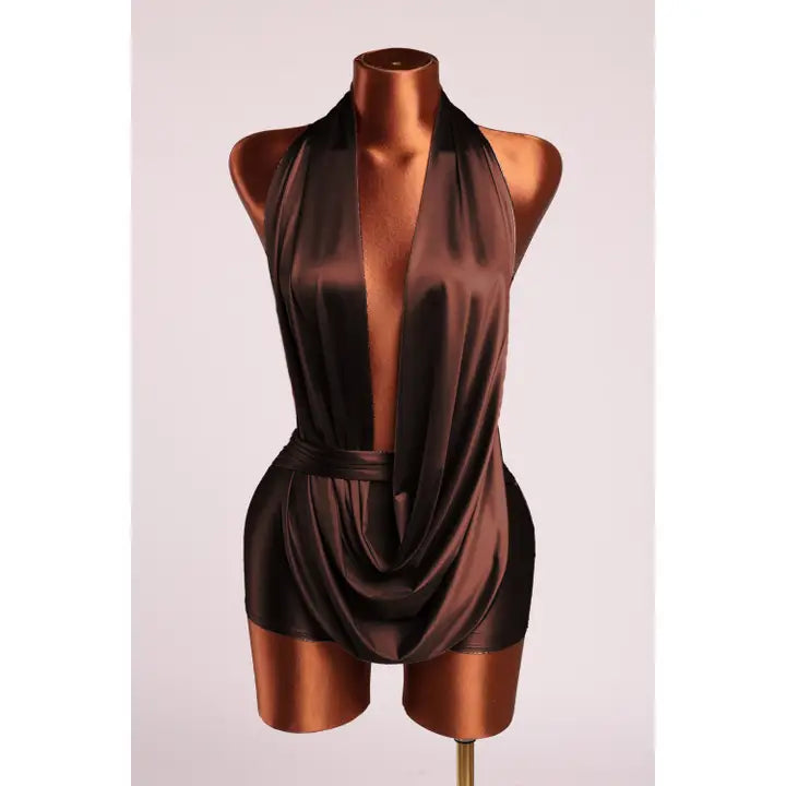 Halter Cowl Neck Open Back Clubwear Romper