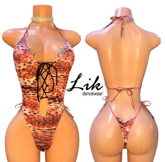 Grace lace up one-piece