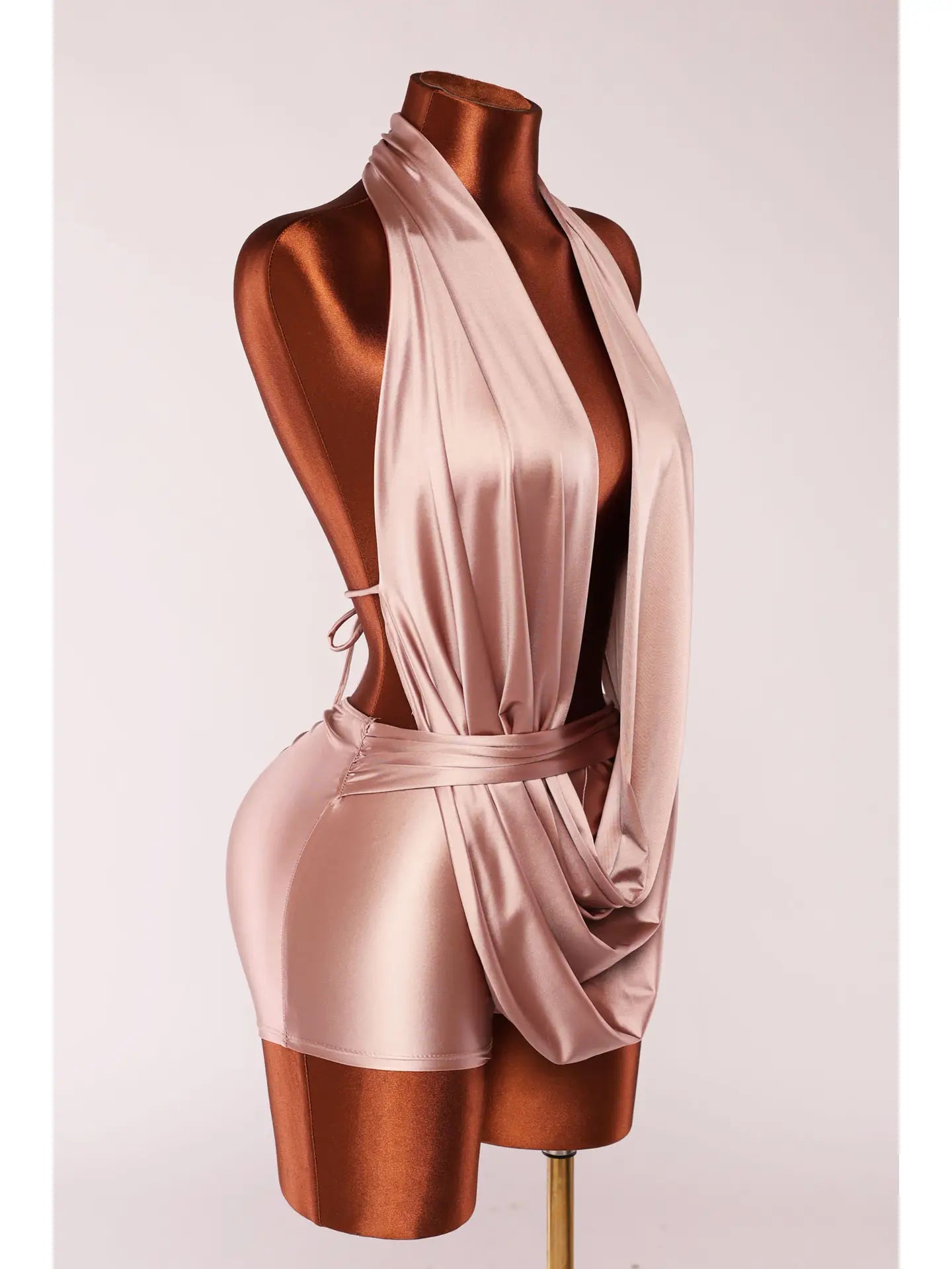 Halter Cowl Neck Open Back Clubwear Romper