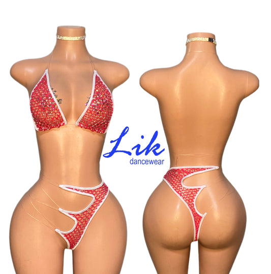 Asymmetrical mesh one side lace up