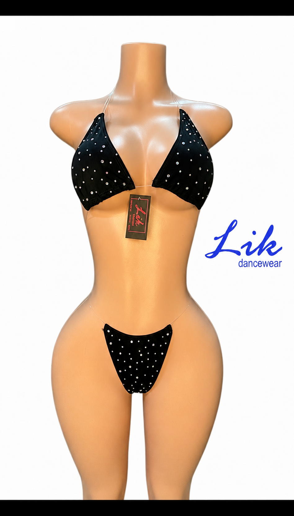 NAKED RHINESTONES micro bikini with clear strings