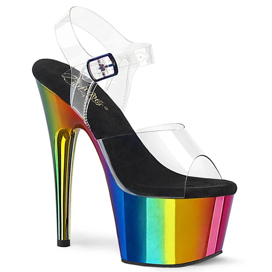 Rainbow CLear stripper shoe 7 inch Ado708RC Pleaser