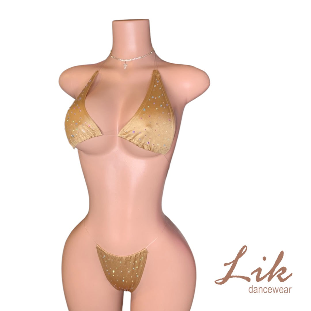 NAKED RHINESTONES micro bikini with clear strings