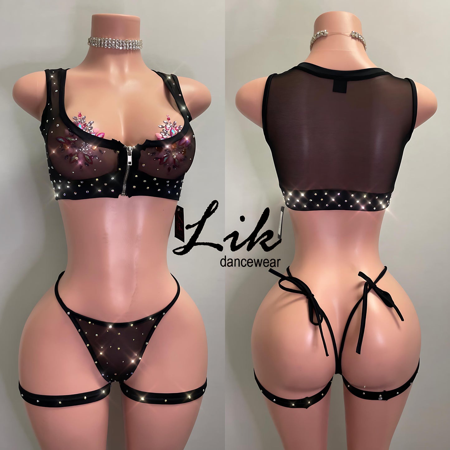 Jackie sleeveless zipper sheer jacket for adult dancers