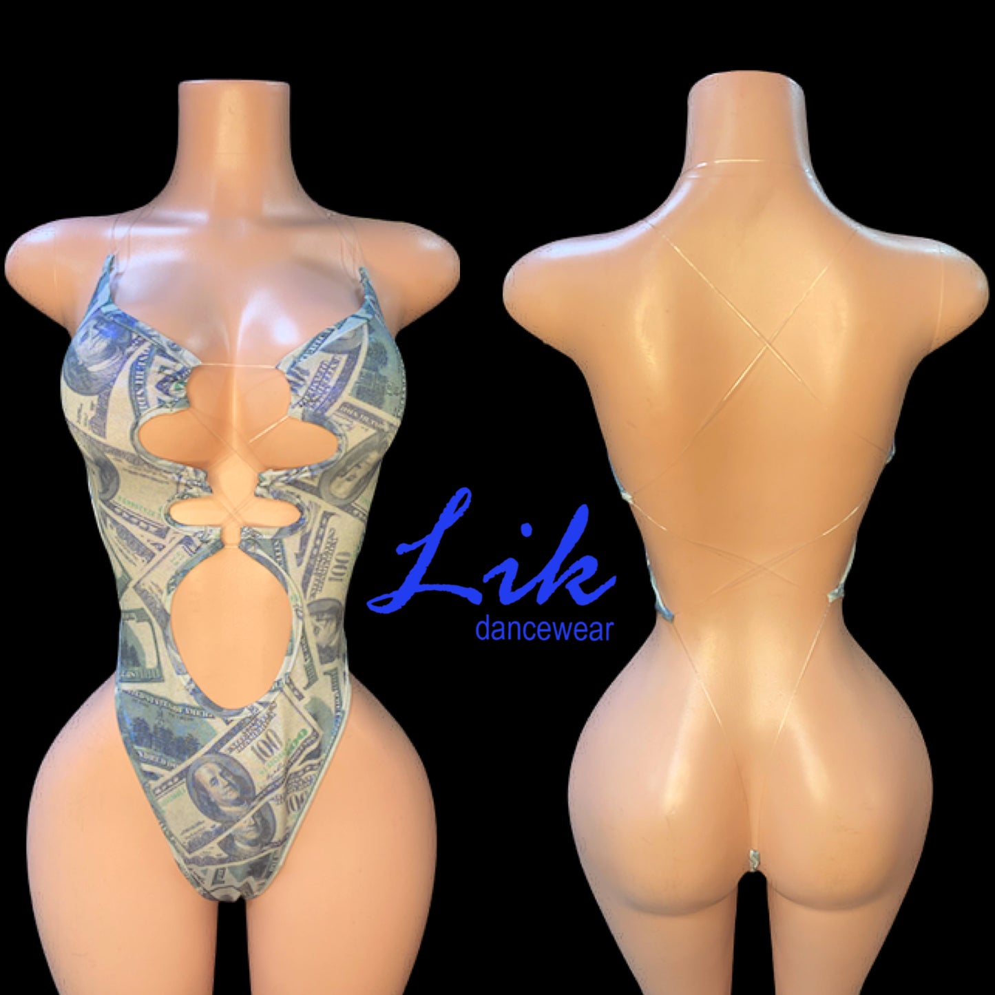 Money adult dancer one piece outfit