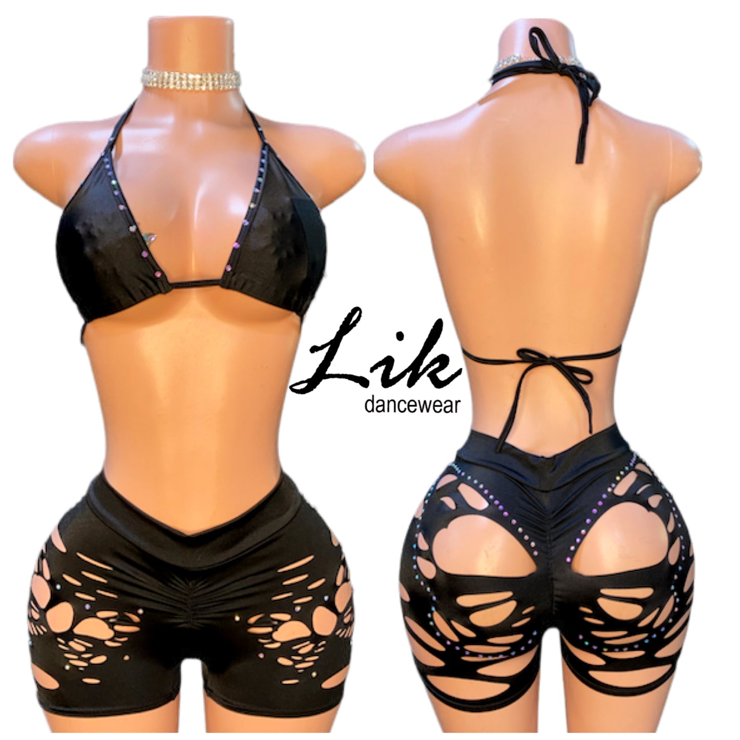 Butterfly cut short two piece st