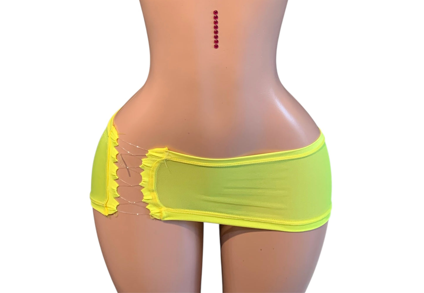 Bouncy skirt with lace up side