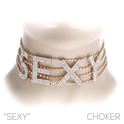 Rhinestone Sexy Statement Choker
