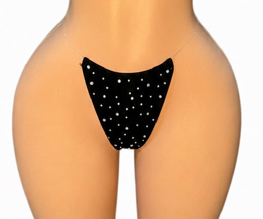 Rhinestone invisible thong