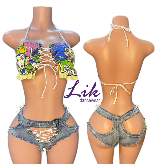 Trendsetter Denim short and graphic top