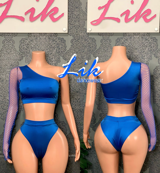 One Fishnet Sleeve Bottle Girl Short Set